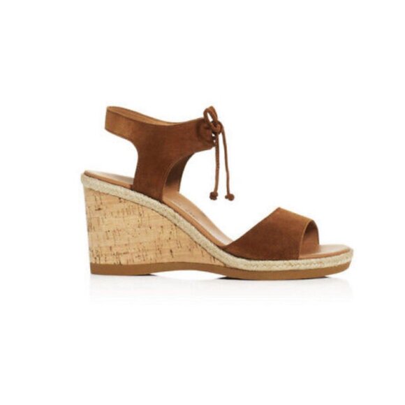 Paul Green Shoes - Paul Green Mellisa Suede Wedge Sandal in Cognac